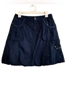 PATRICK ROBINSON x TARGET Navy Utility Pocket A-Line Bubble Hem Skirt Size 9